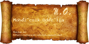 Mohácsik Odília névjegykártya